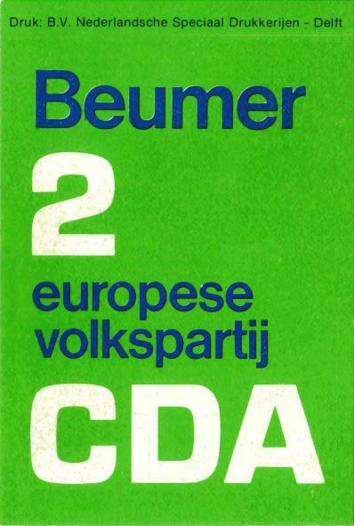 Sticker CDA/EVP Europese verkiezingen 1979