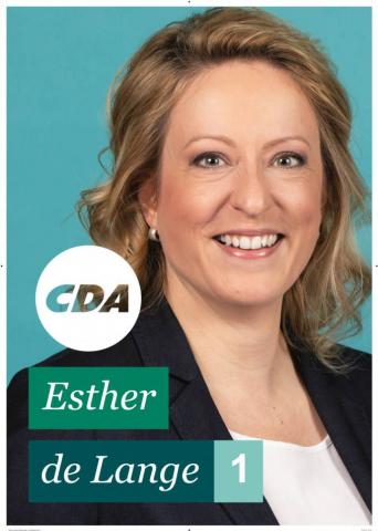 Affiche CDA Europese verkiezingen 2019, met Esther de Lange erop