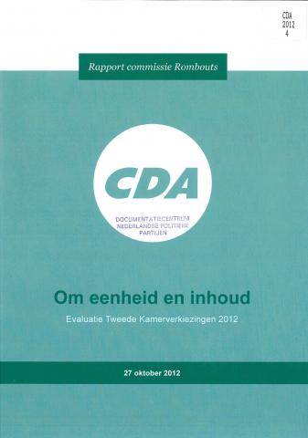 Voorkant van het rapport Om eenheid en inhoud