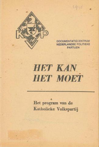 Voorkant van het beginselprogramma van de KVP uit 1946