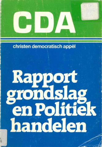 Voorkant van het rapport 'Grondslag en Politiek handelen'