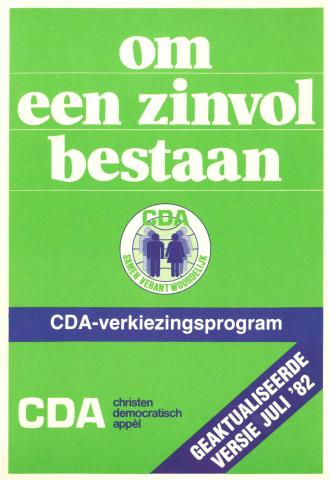 Voorkant verkiezingsprogramma 1982