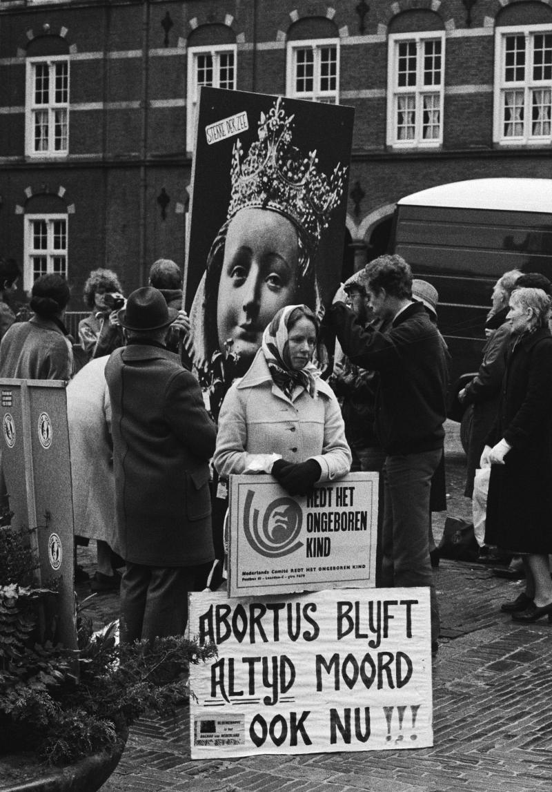 Protest tegen de abortuswet in 1981.