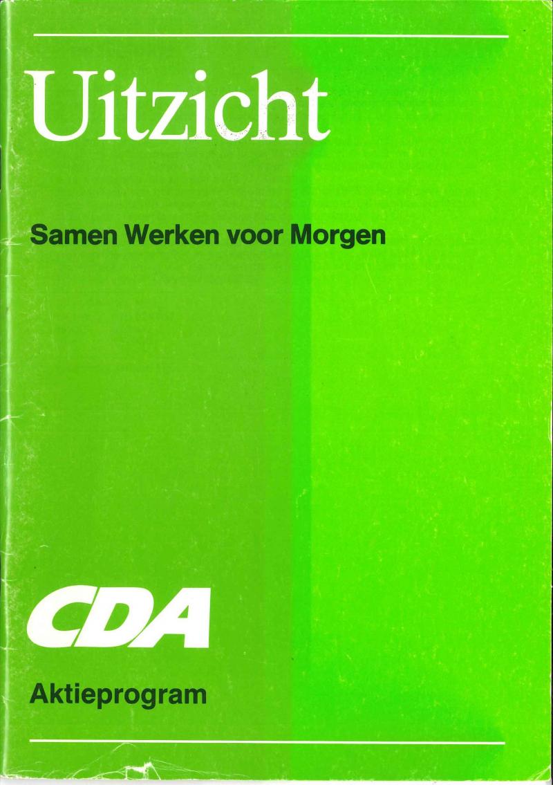 Voorkant van het verkiezingsprogramma 1986