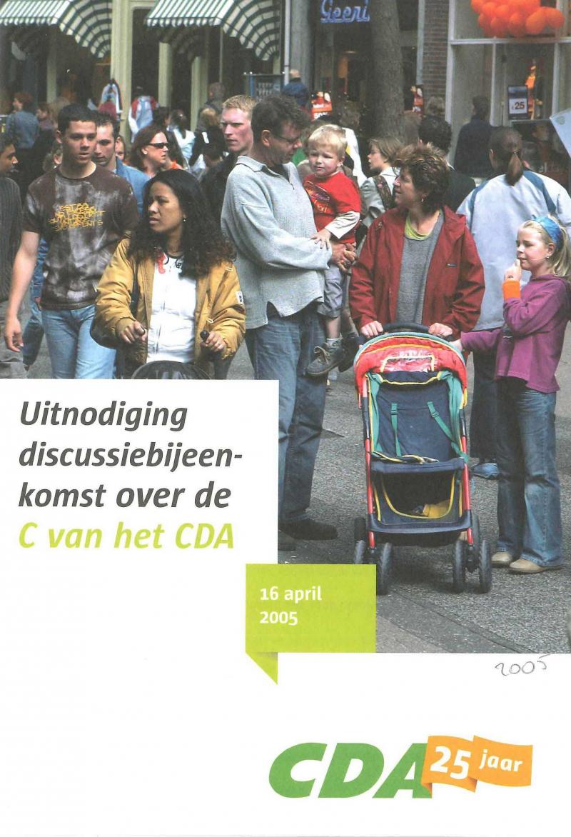 Folder uit 2005: 'CDA nog altijd een partij van religies'.
